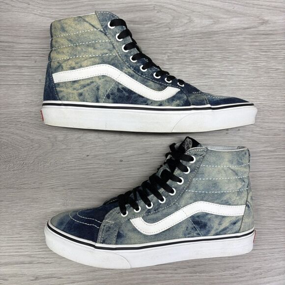 Vans Sk8 Hi Denim Shoes Sneakers Blue White Size Men 8.5 Women 10 High Top Skate - Picture 4 of 12